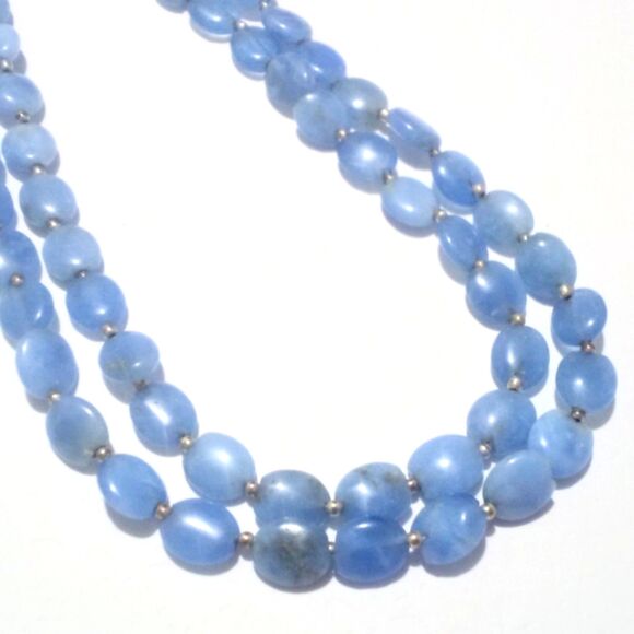 Blue Lace Agate Multi Strand Beaded Necklace - Picture 2 of 6